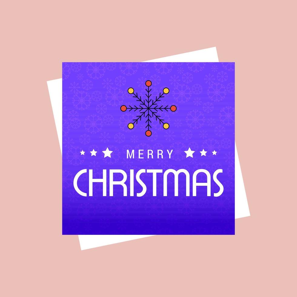 tarjeta de feliz navidad con diseño creativo y fondo morado vector