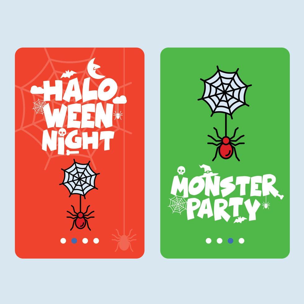 Happy Halloween invitation design with spider vector