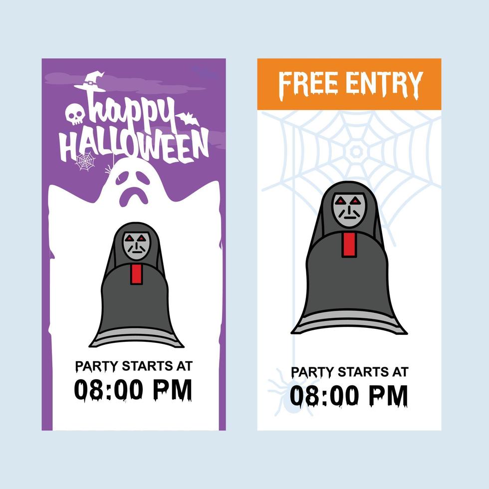 Happy Halloween invitation design with ghost vector