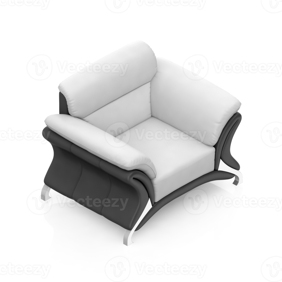 sillón isométrico aislado 3d render png