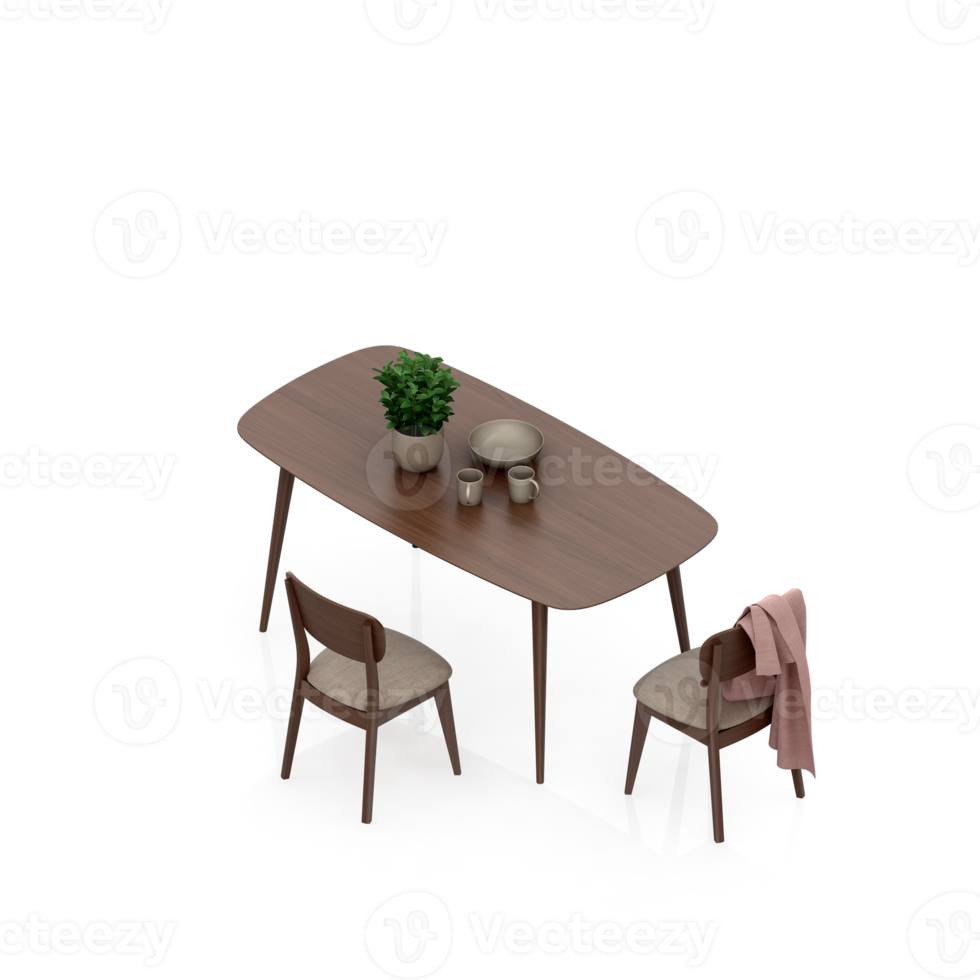 Isometric Table 3D render png