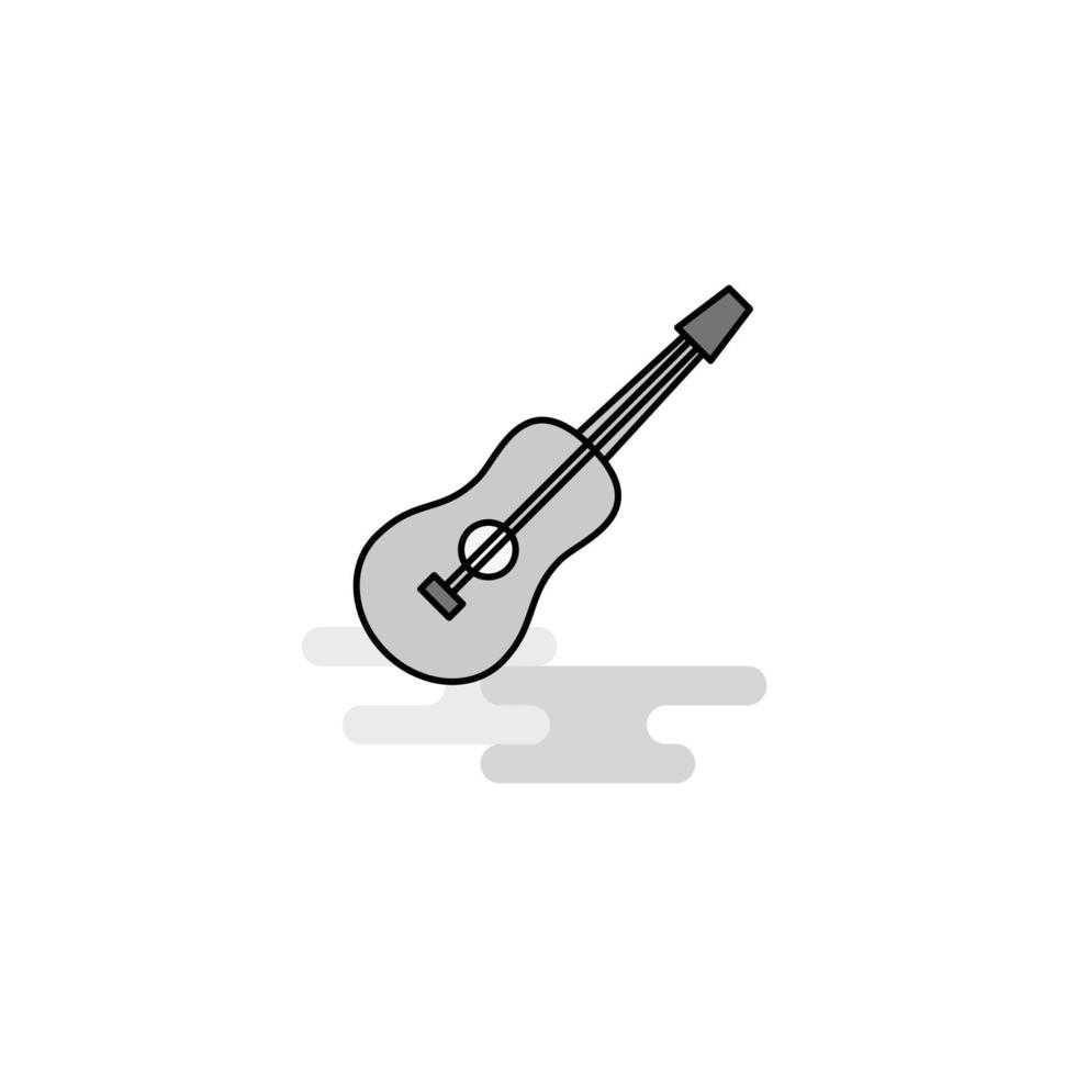 Guitar Web Icon Flat Line Filled Gray Icon Vector