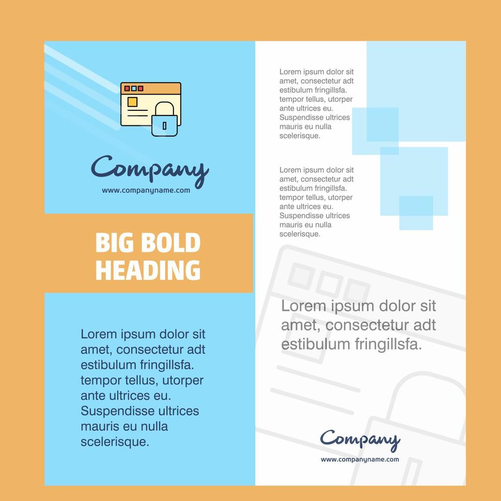 Protected website Company Brochure Title Page Design Company profile annual report presentations leaflet Vector Background