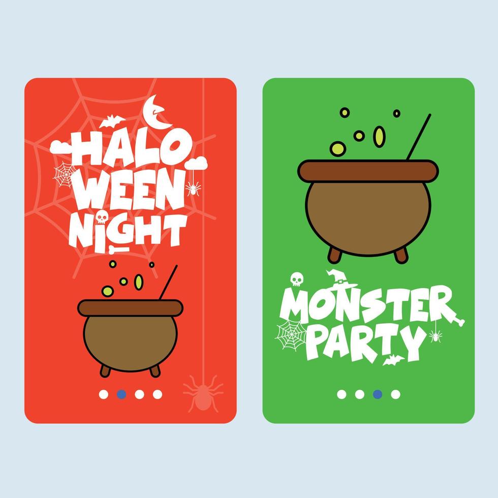 Happy Halloween invitation design with pot vector