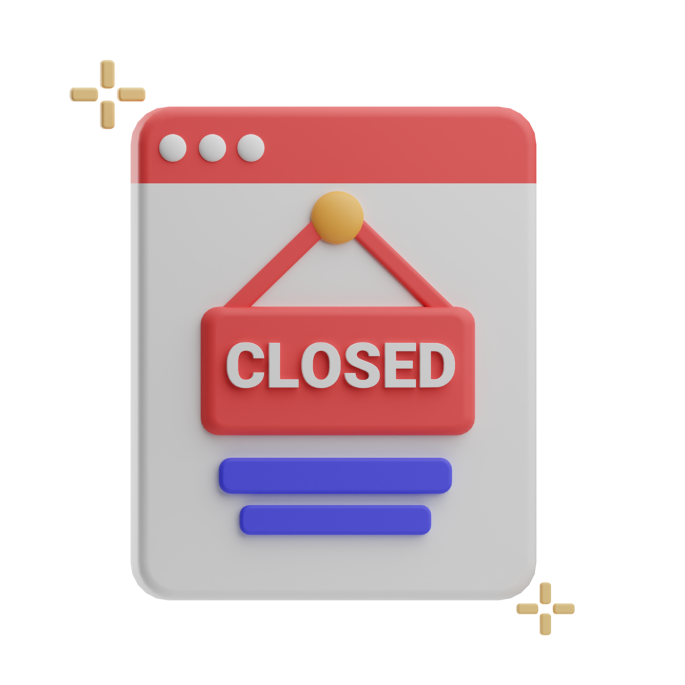 online shopping, objects closed illustration 3d png