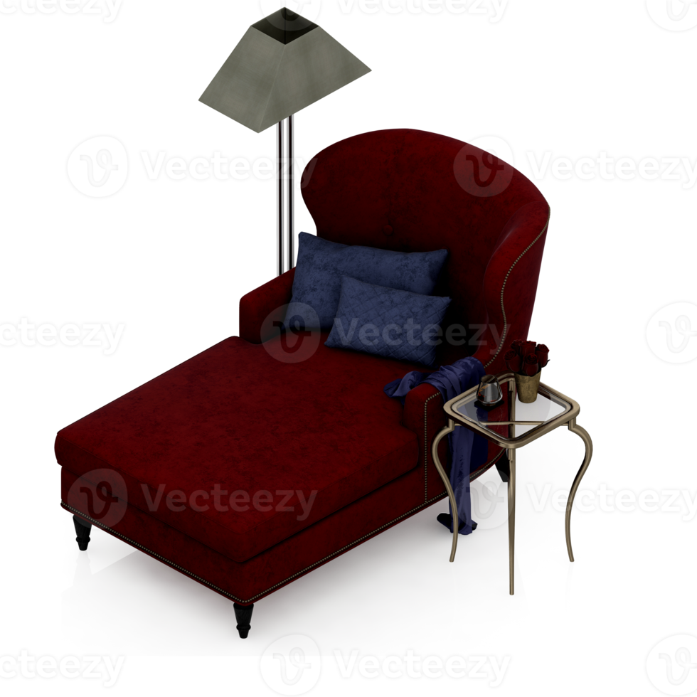 Isometric Armchair Isolated 3D render png