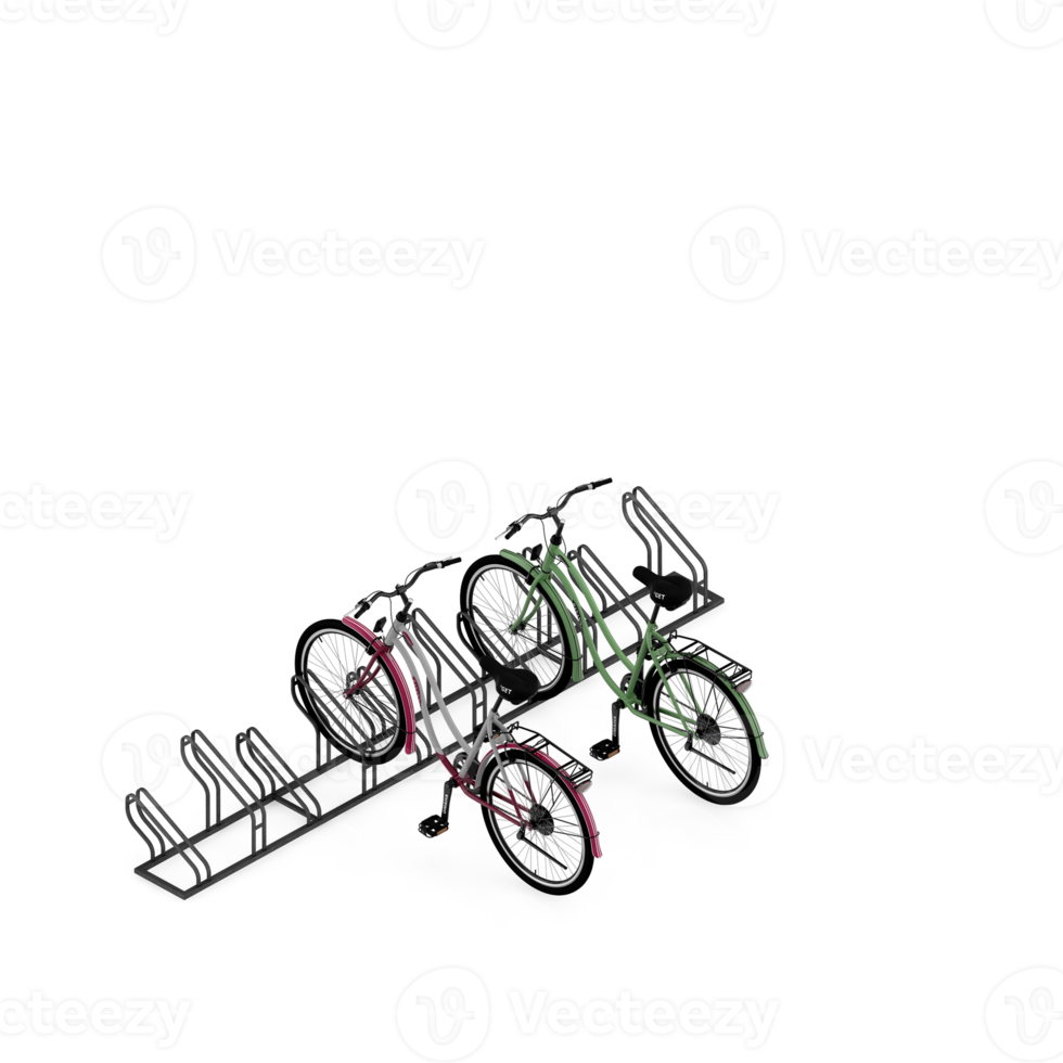 Isometric Bike 3D render png