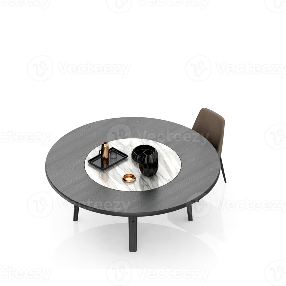 conjunto de mesa isométrica renderização 3d png