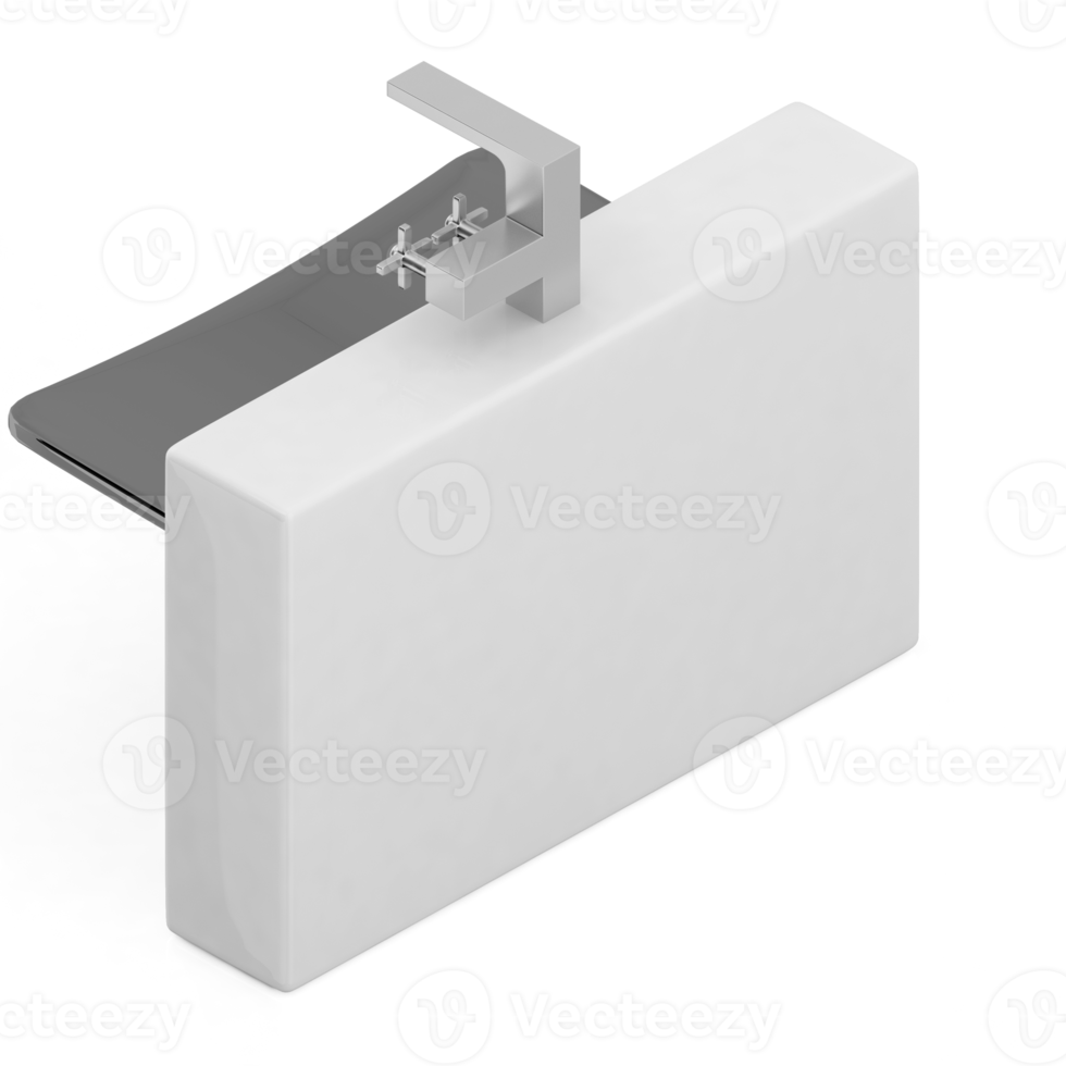 Isometric bathroom items 3D isolated render png