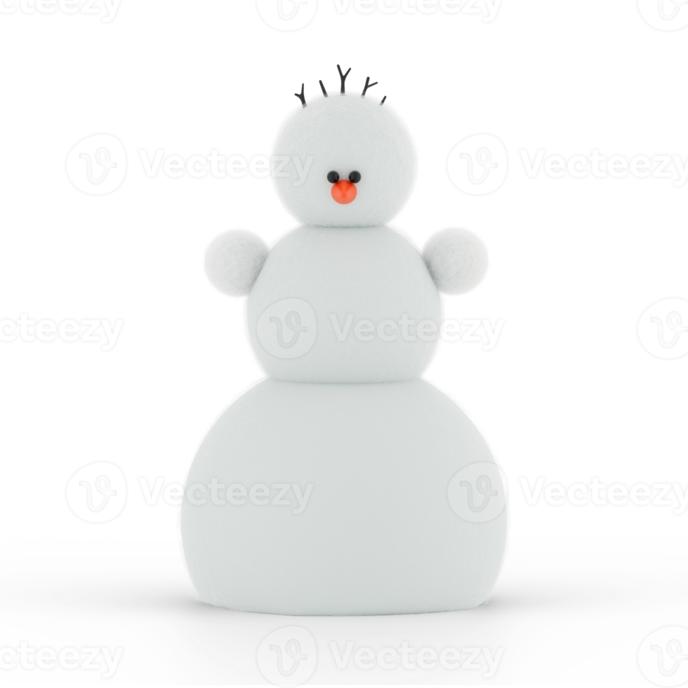 Fluffy felt Christmas snowman png