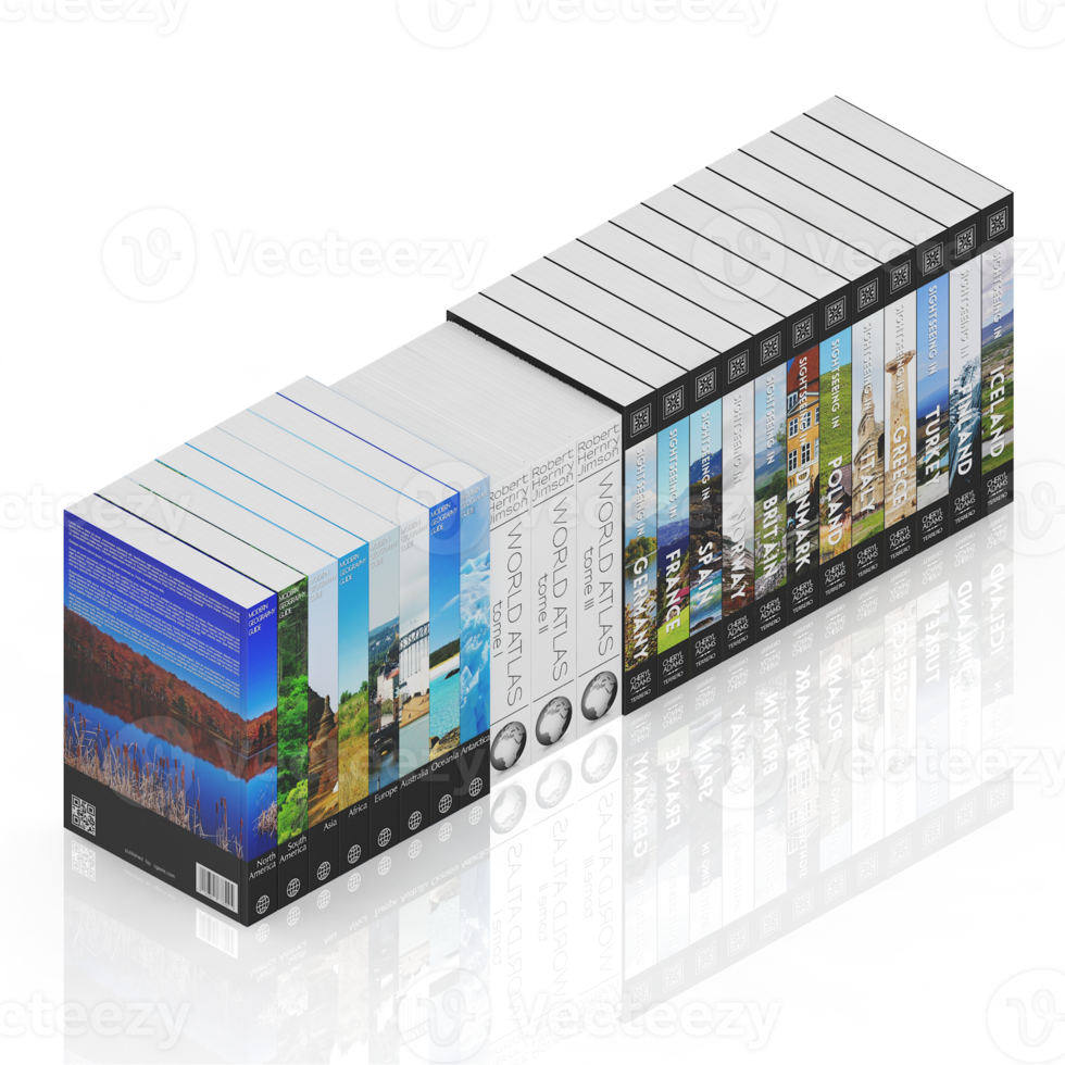 Isometric Books 3D render png