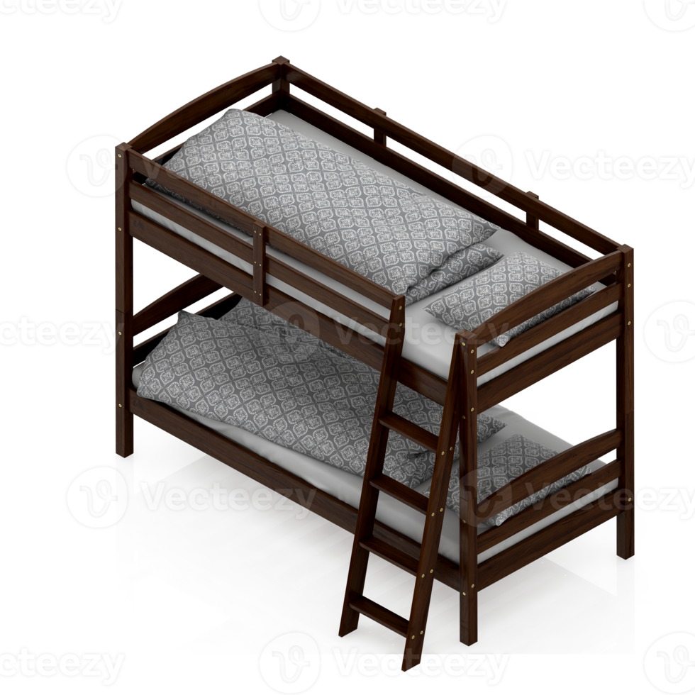 Isometric Bedroom 3D render png