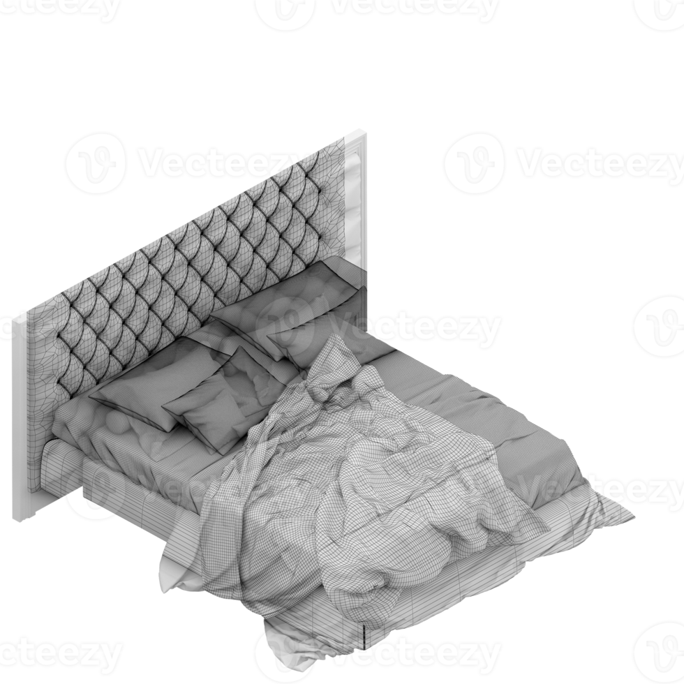 isometrisches schlafzimmer 3d rendern png