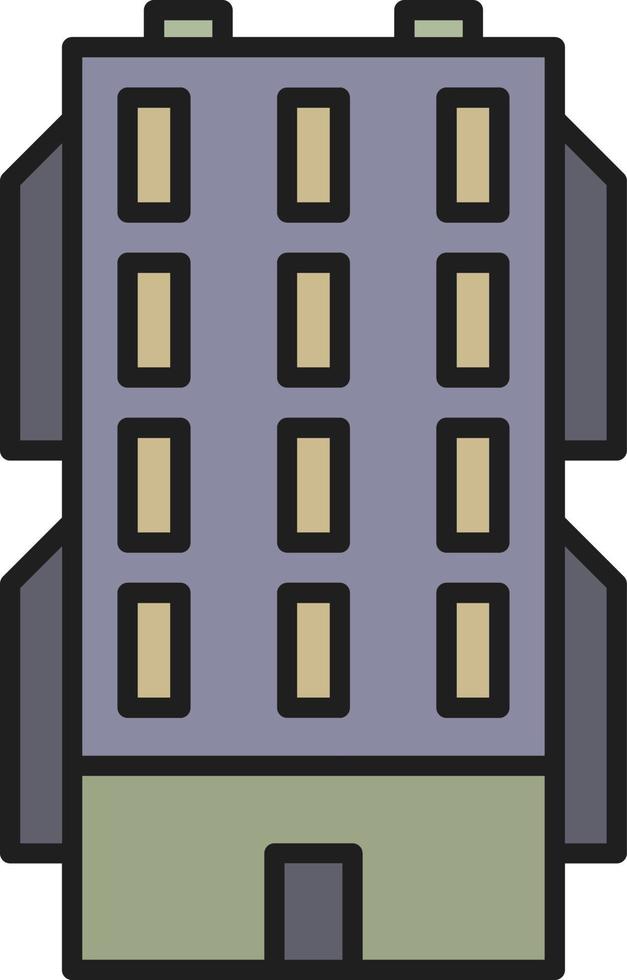 Building outline color icon vector