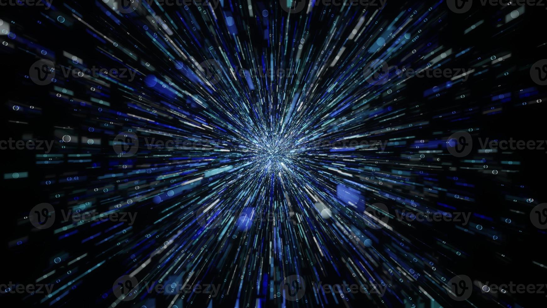 Abstract flight in Stars Travel, Hyperspace jump, background 3D rendering photo