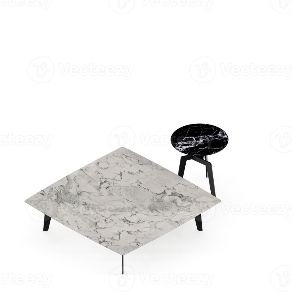 Isometric Table Set 3D render png