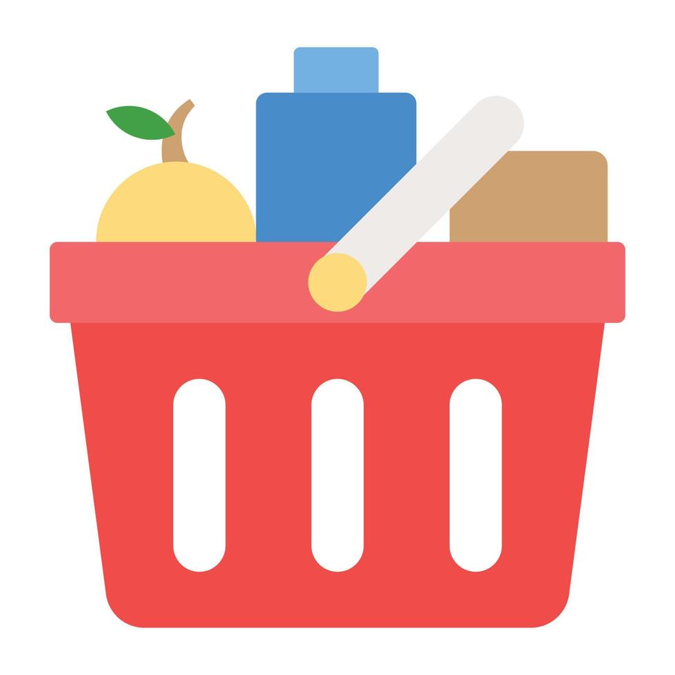 Trendy Shopping Basket vector