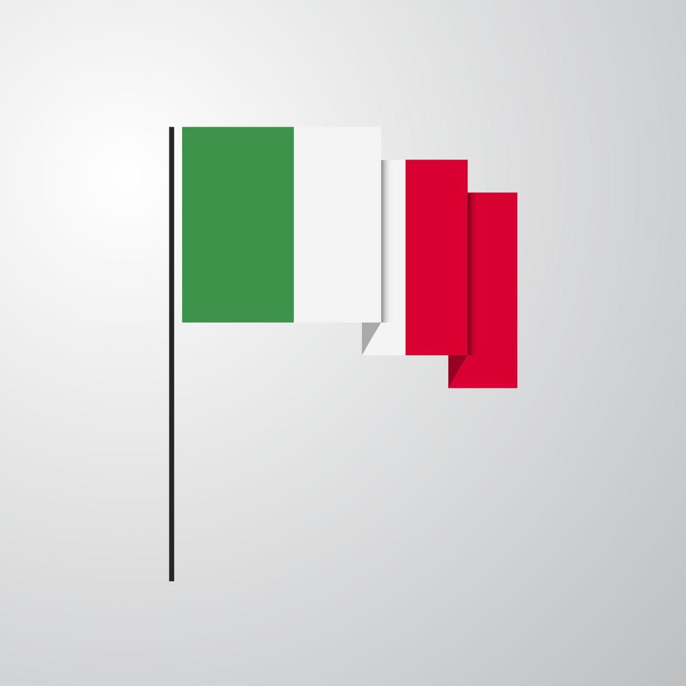 fondo creativo de la bandera que agita de italia vector