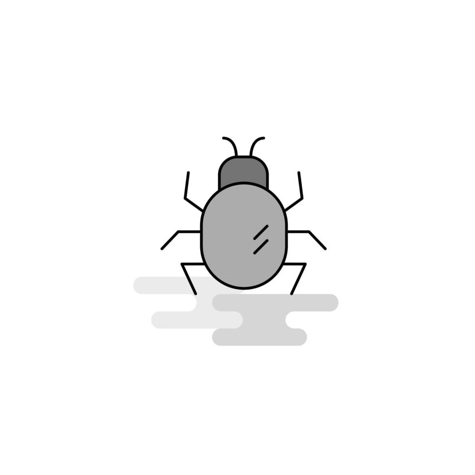 Bug Web Icon Flat Line Filled Gray Icon Vector