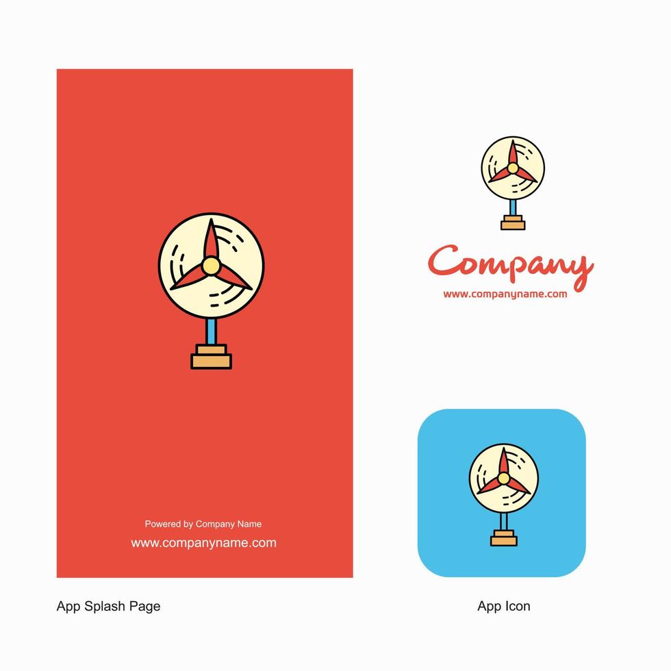 Fan Company Logo App Icon and Splash Page Design Creative Business App Design Elements vector