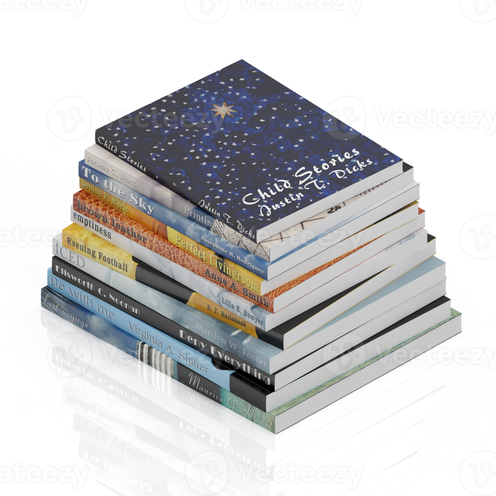 Isometric Books 3D render png