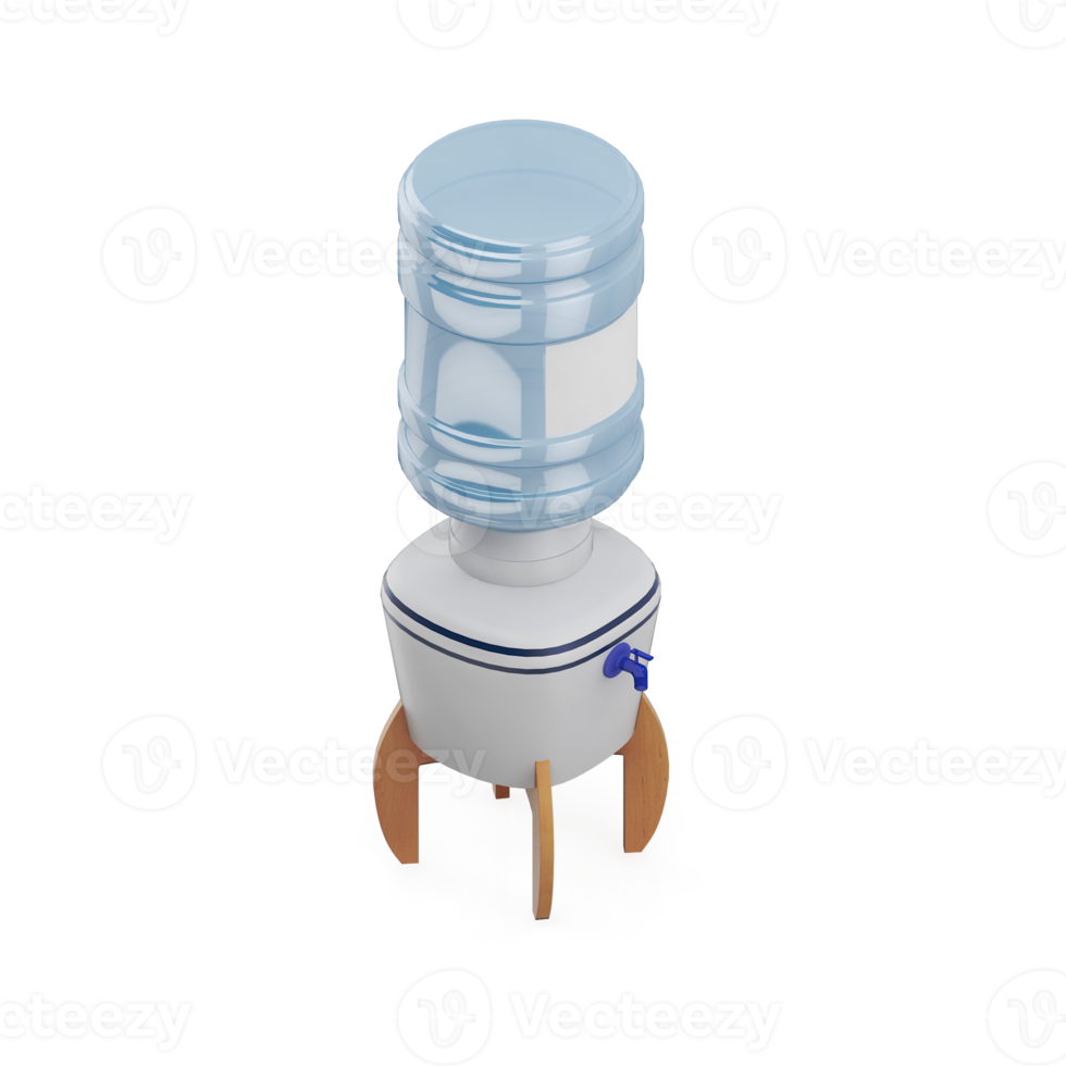 Isometric Water Dispenser 3D render png