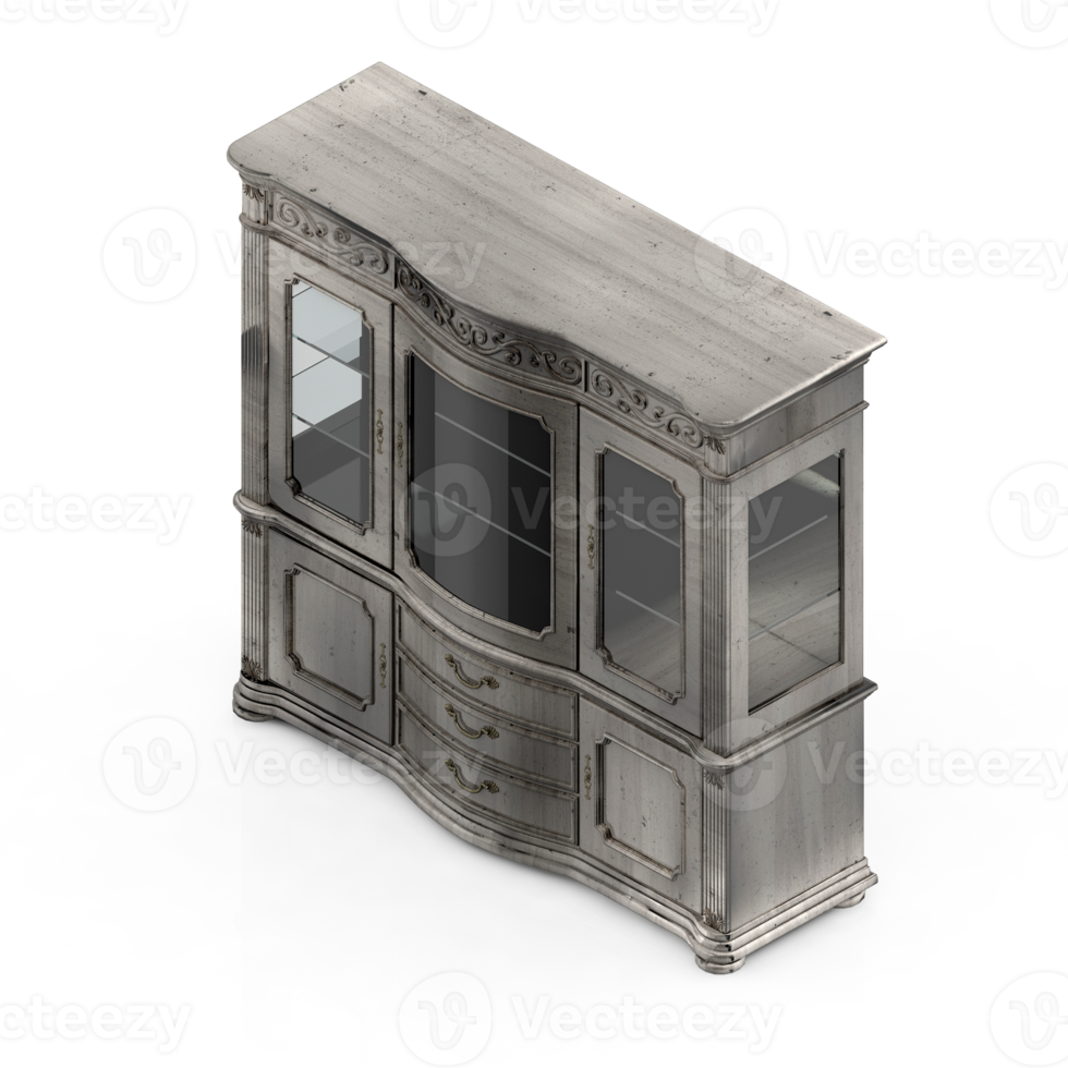 Isometric Cabinet 3D render png