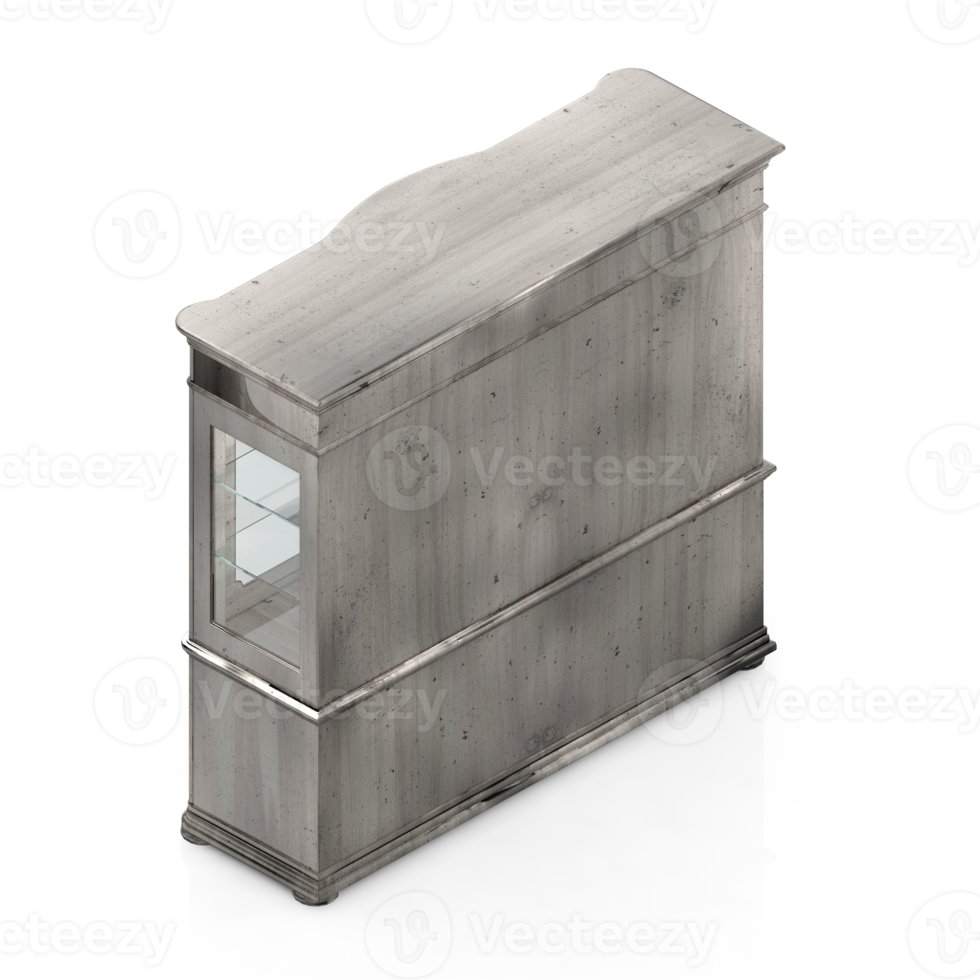 Isometric Cabinet 3D render png