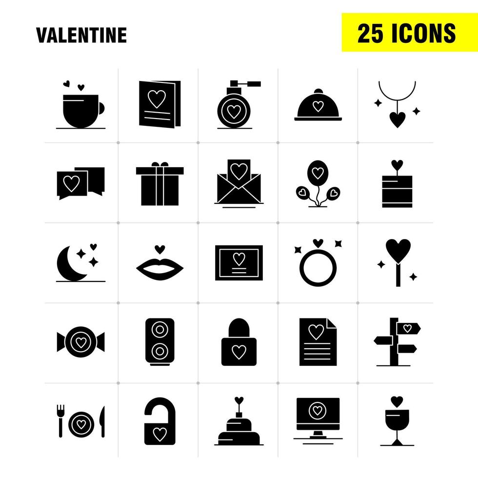 paquete de iconos de glifo sólido de san valentín para diseñadores y desarrolladores iconos de archivo amor romance imagen de san valentín amor romance vector de san valentín