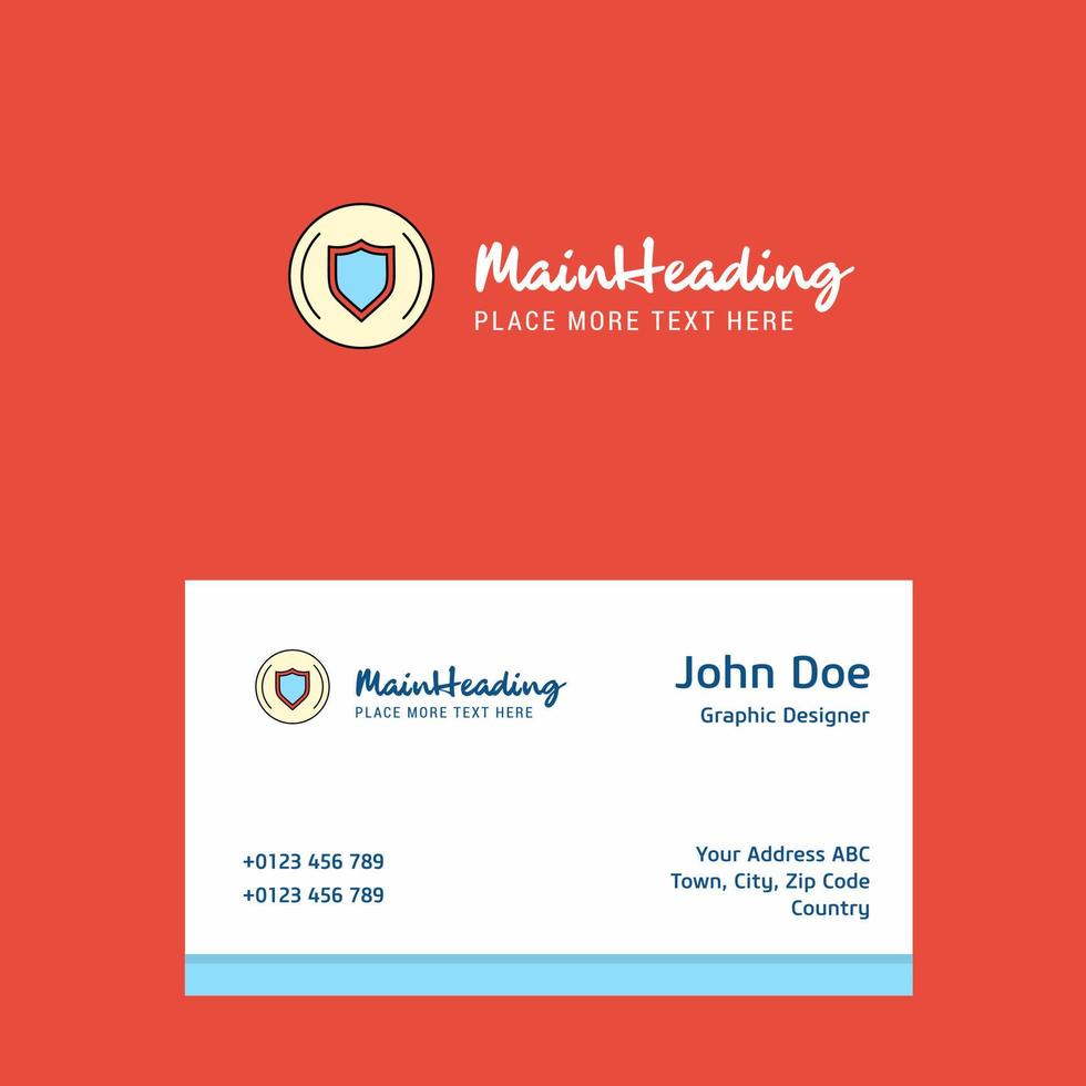 Protected sheild logo Design with business card template Elegant corporate identity Vector