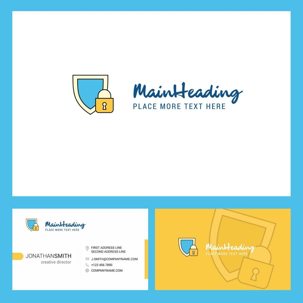 Protected Logo design with Tagline Front and Back Busienss Card Template Vector Creative Design