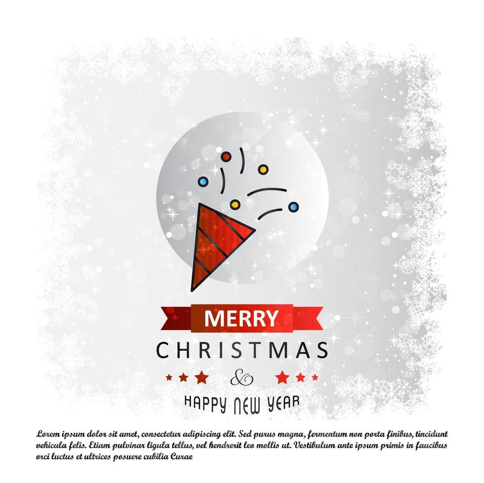 Merry Christmas card with creative design vector