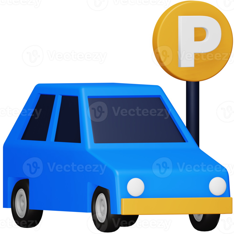 Parking 3d rendering isometric icon. png