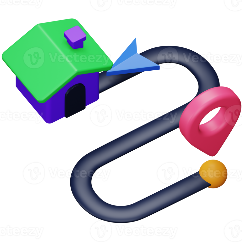 Route 3d rendering isometric icon. png