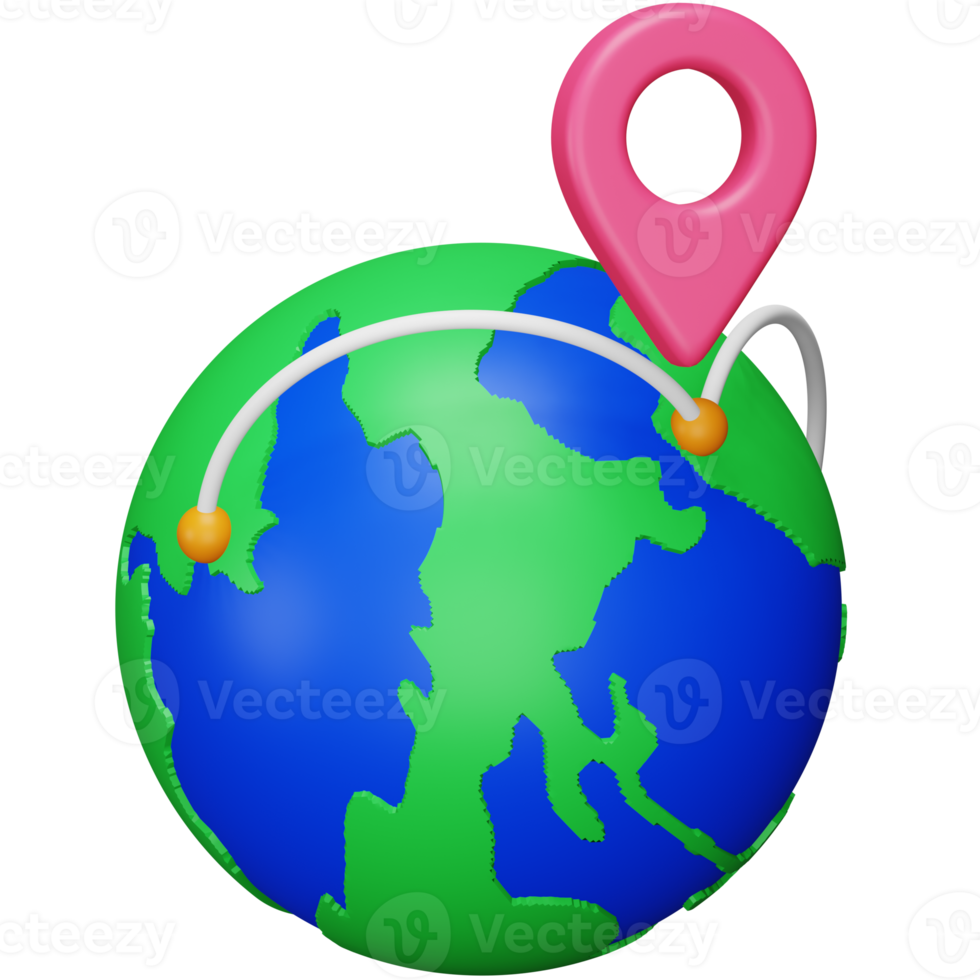 World destination 3d rendering isometric icon. png