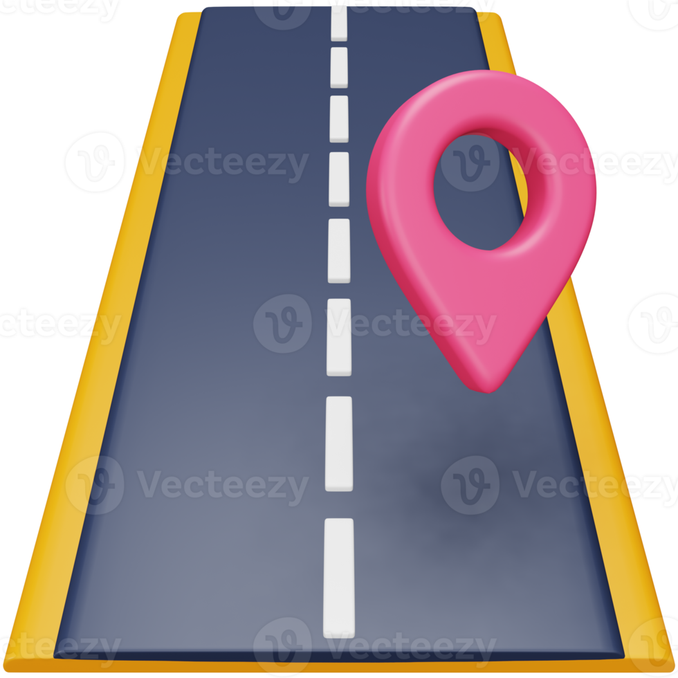 Road location 3d rendering isometric icon. png