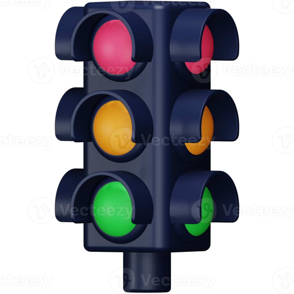 icône isométrique de rendu 3d de feu de circulation. png