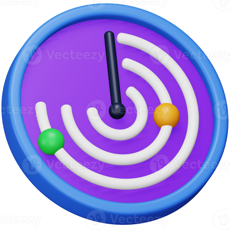 Radar 3D-Rendering isometrisches Symbol. png