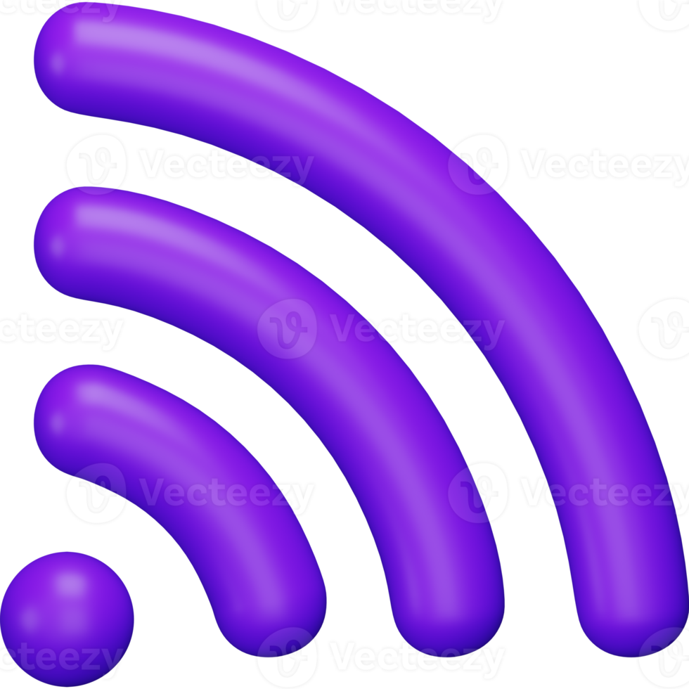 Wifi signals 3d rendering isometric icon. png