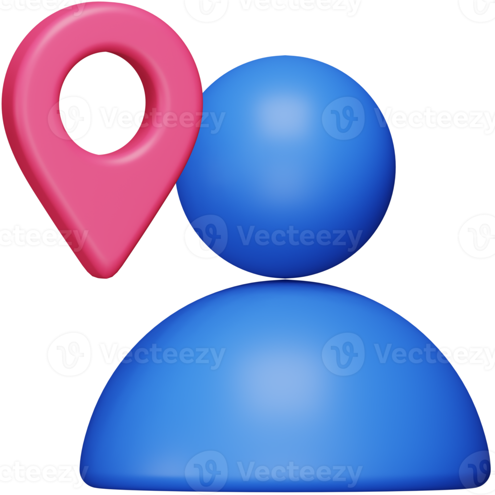 Man location 3d rendering isometric icon. png