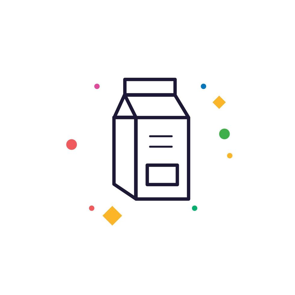 icono plano de la caja de leche. diseño vectorial para sitios web, aplicaciones. vector