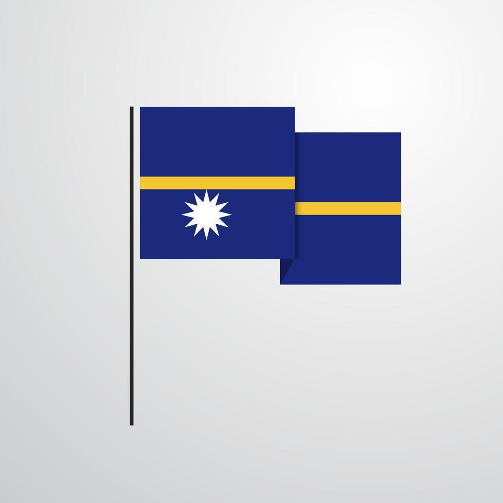 vector de diseño de bandera ondeante de nauru