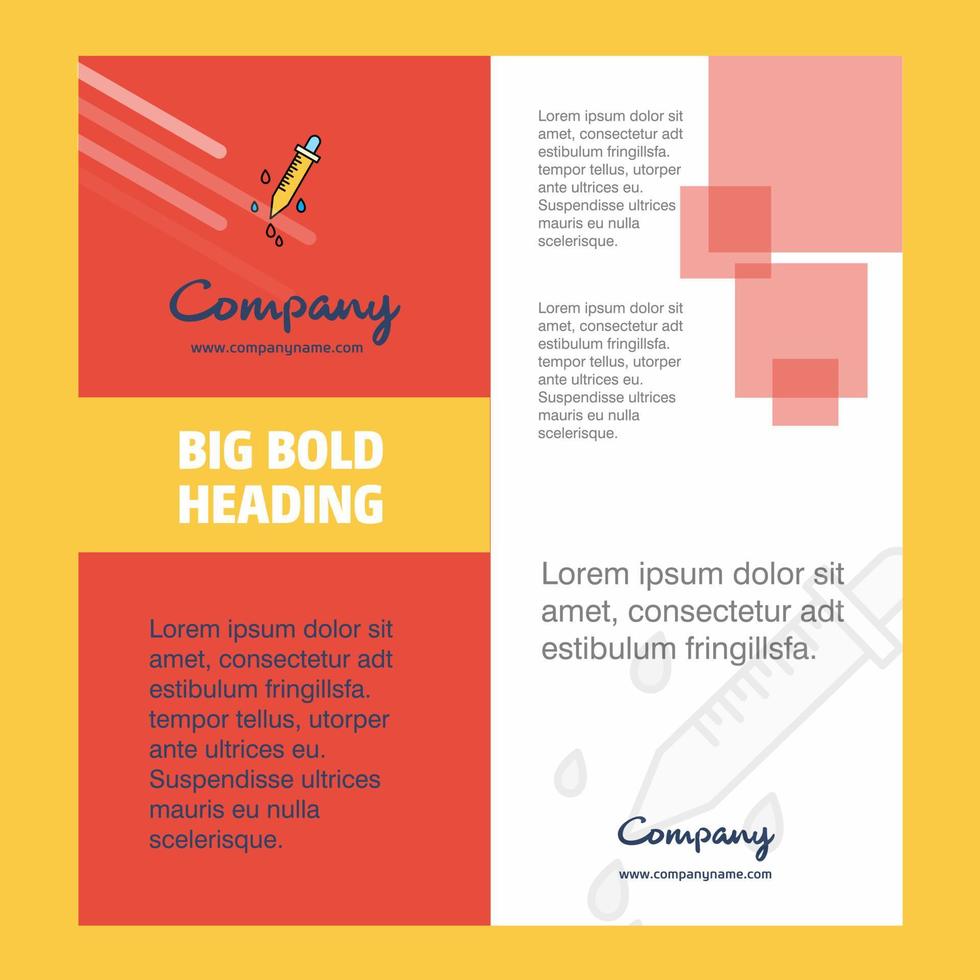 Dropper Company Brochure Title Page Design Company profile annual report presentations leaflet Vector Background