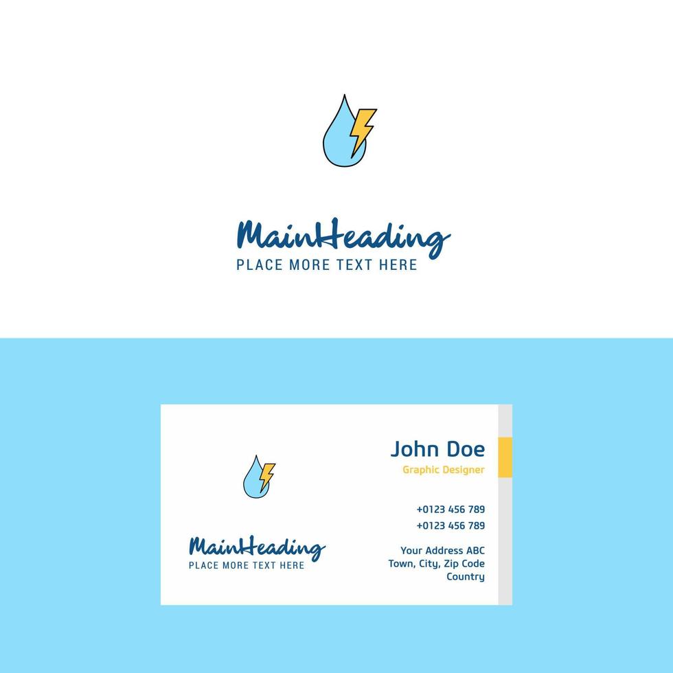 gota de agua plana con logotipo actual y plantilla de tarjeta de visita diseño de logotipo de concepto de negocio vector