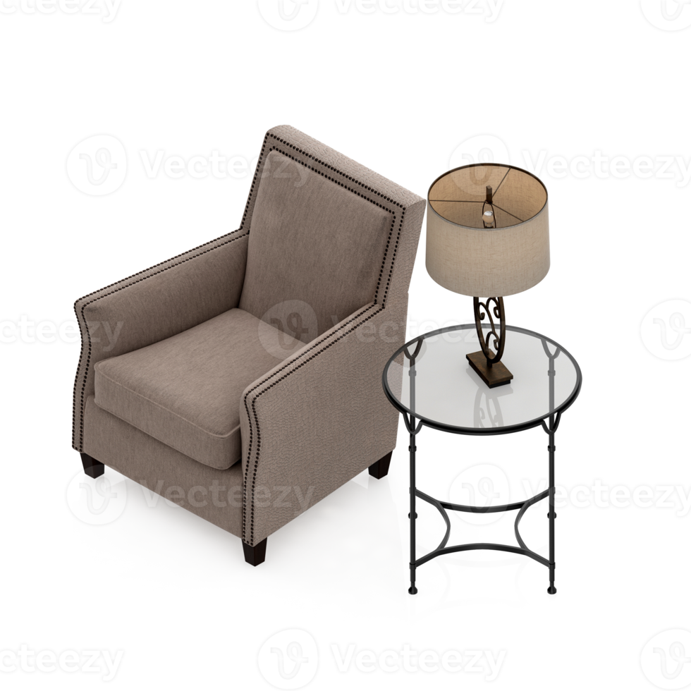 Isometric Armchair Isolated 3D render png