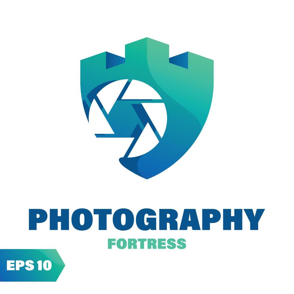 logotipo de la fortaleza de la fotografía vector