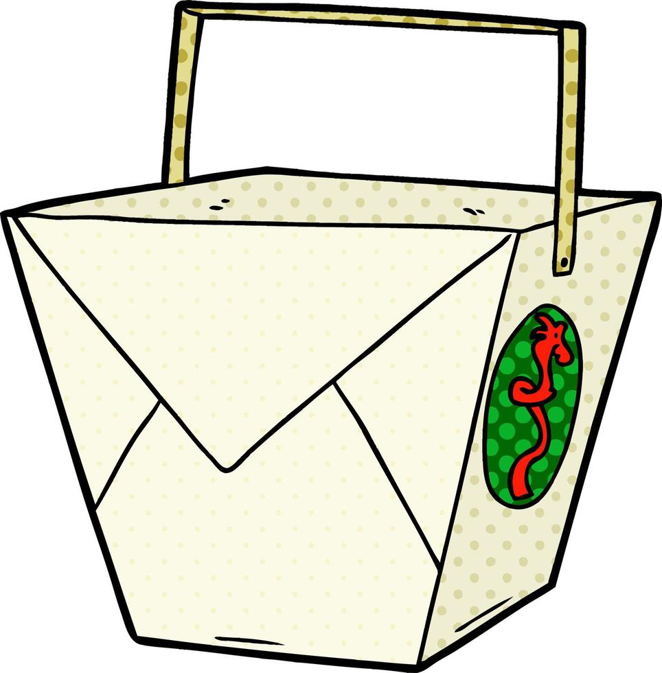 Cartoon takeout food box vector