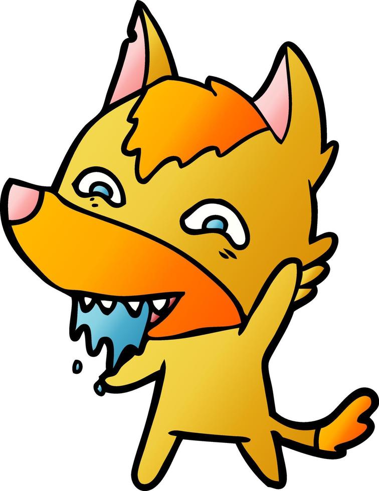 Cartoon cute hungry fox vector