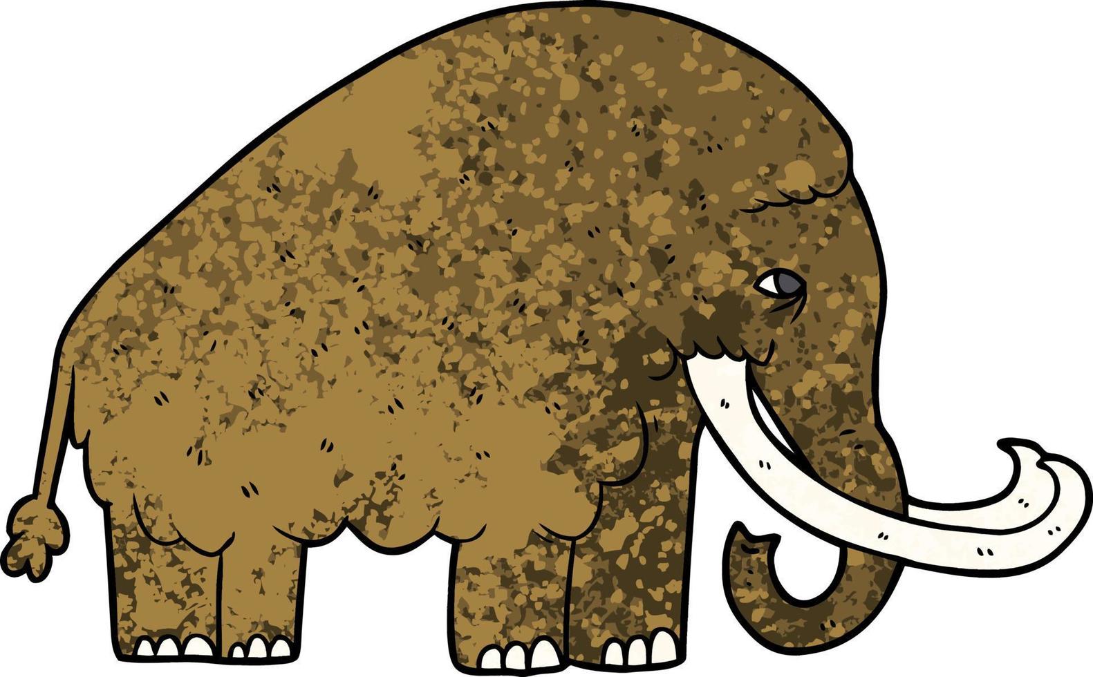 mamut de dibujos animados de textura grunge retro vector