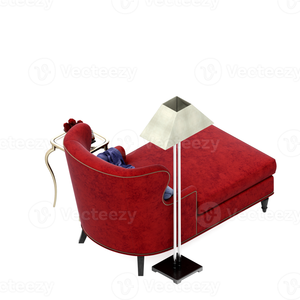 Isometric Armchair Isolated 3D render png